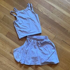 Yogalicious Lilac Two-Piece Tank Top and Skirt Set